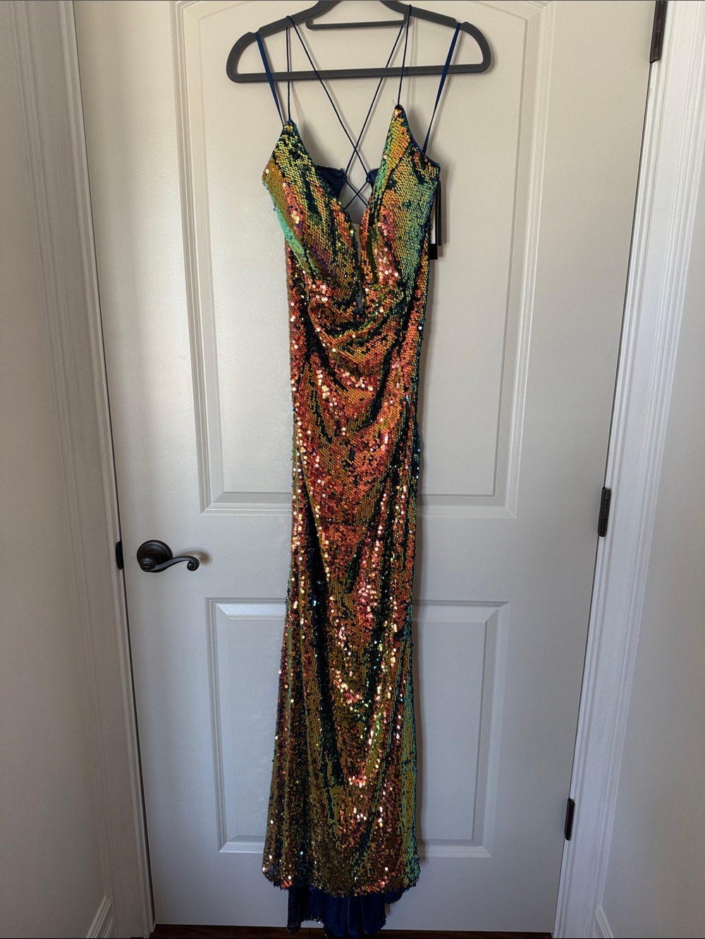 NWT LaDivine Cinderella Divine CDS393 Firestone Sequin Formal Gown Size 16 0094